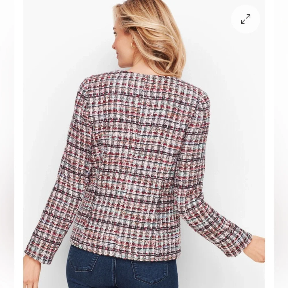 Talbots Multicolor Adele Tweed Jacket Blazer Career Work size 12